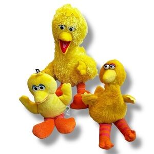 LOT 3 Big Bird Plushies Sesame Street Stuffed Animals Gund Knickerbocker READ